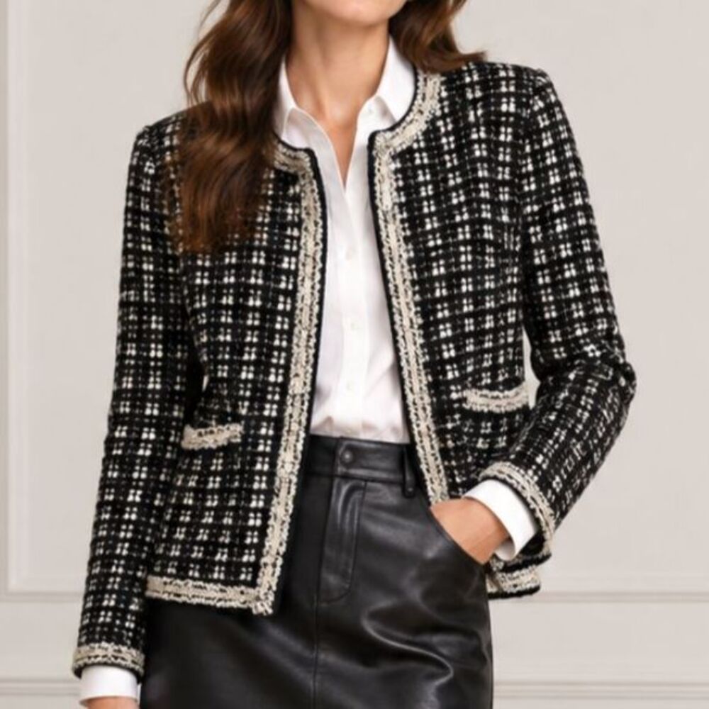 Alice + Olivia Georgia Embellished Sweater Jacket. Size S